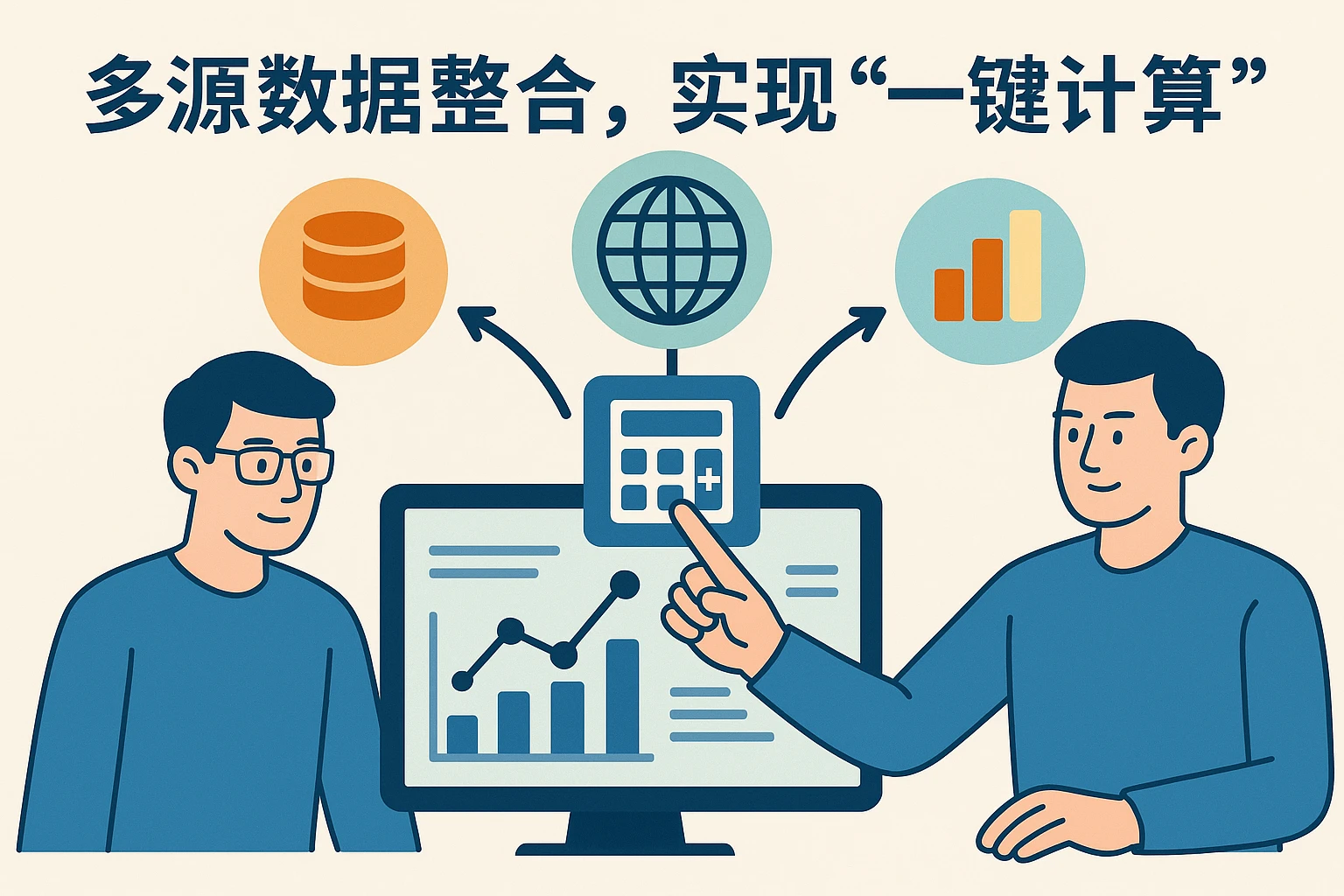 2. 多源数据整合，实现“一键计算”