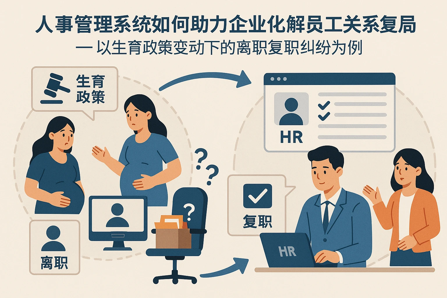 人事管理系统如何助力企业化解员工关系复杂场景——以生育政策变动下的离职复职纠纷为例