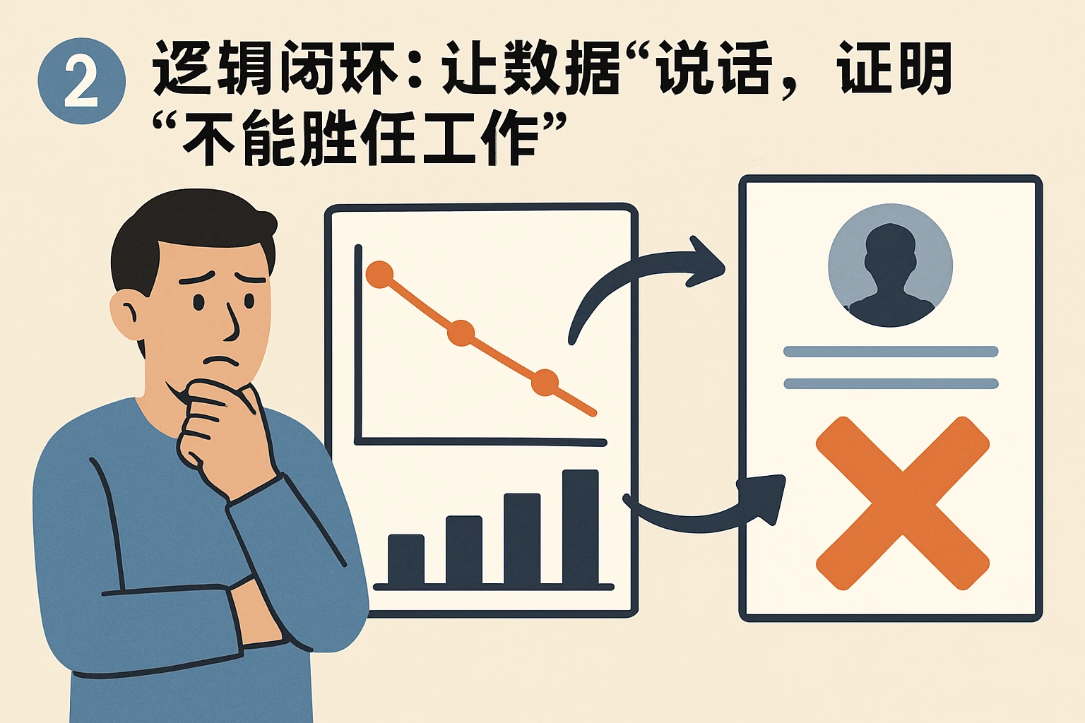 2. 逻辑闭环：让数据“说话”，证明“不能胜任工作”