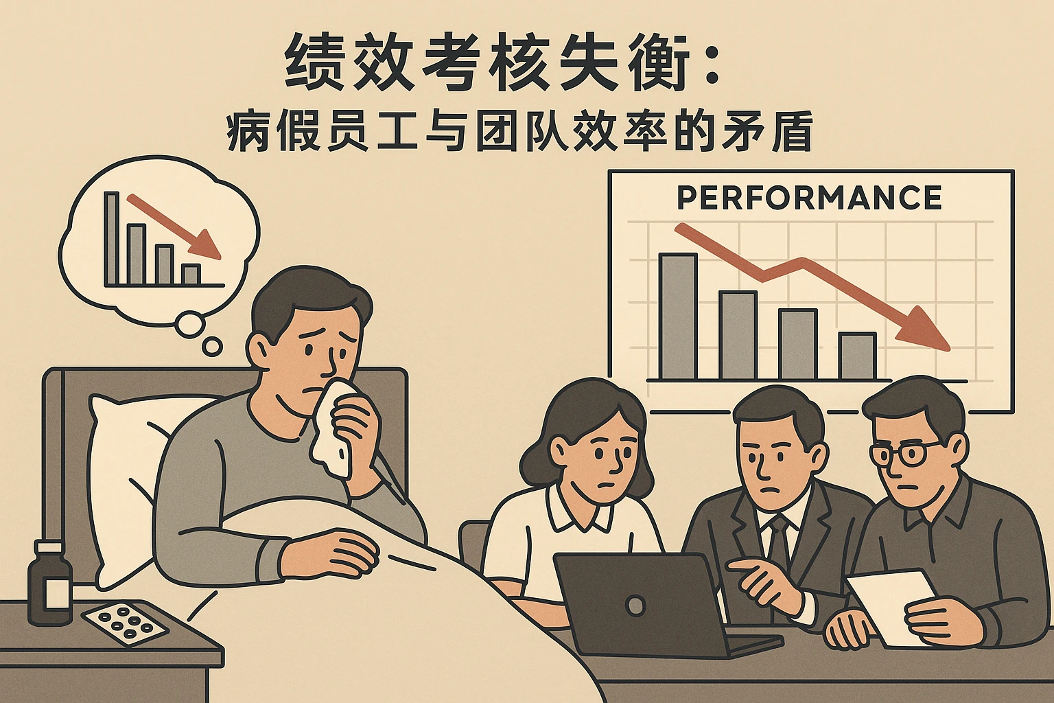 2. 绩效考核失衡：病假员工与团队效率的矛盾