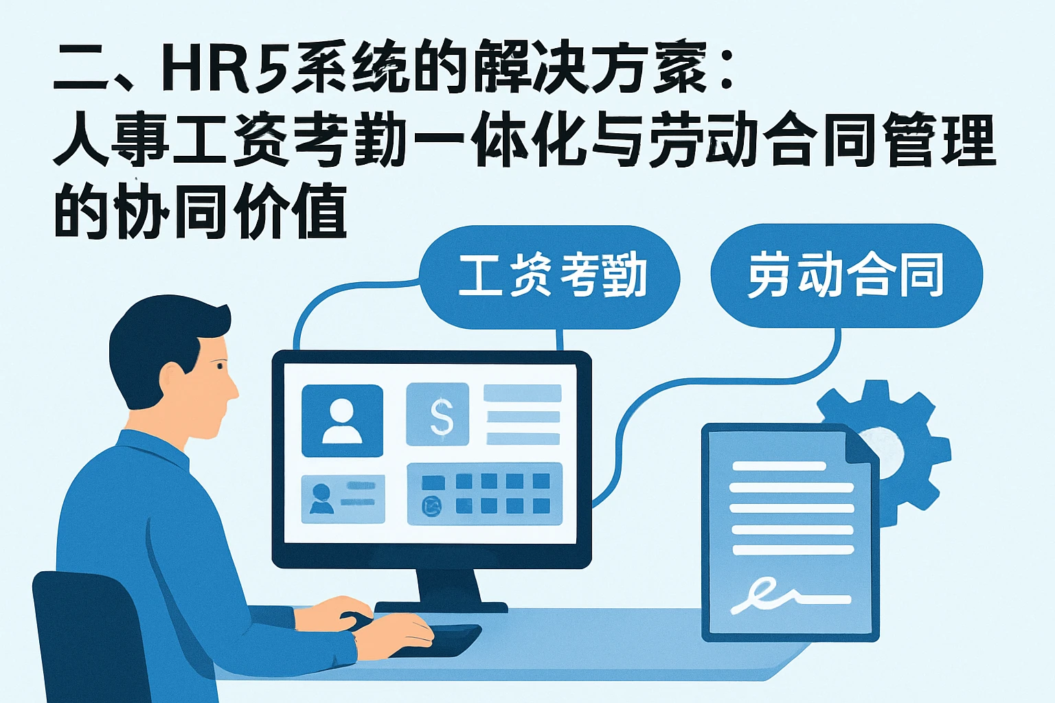 二、HR系统的解决方案：人事工资考勤一体化与劳动合同管理的协同价值