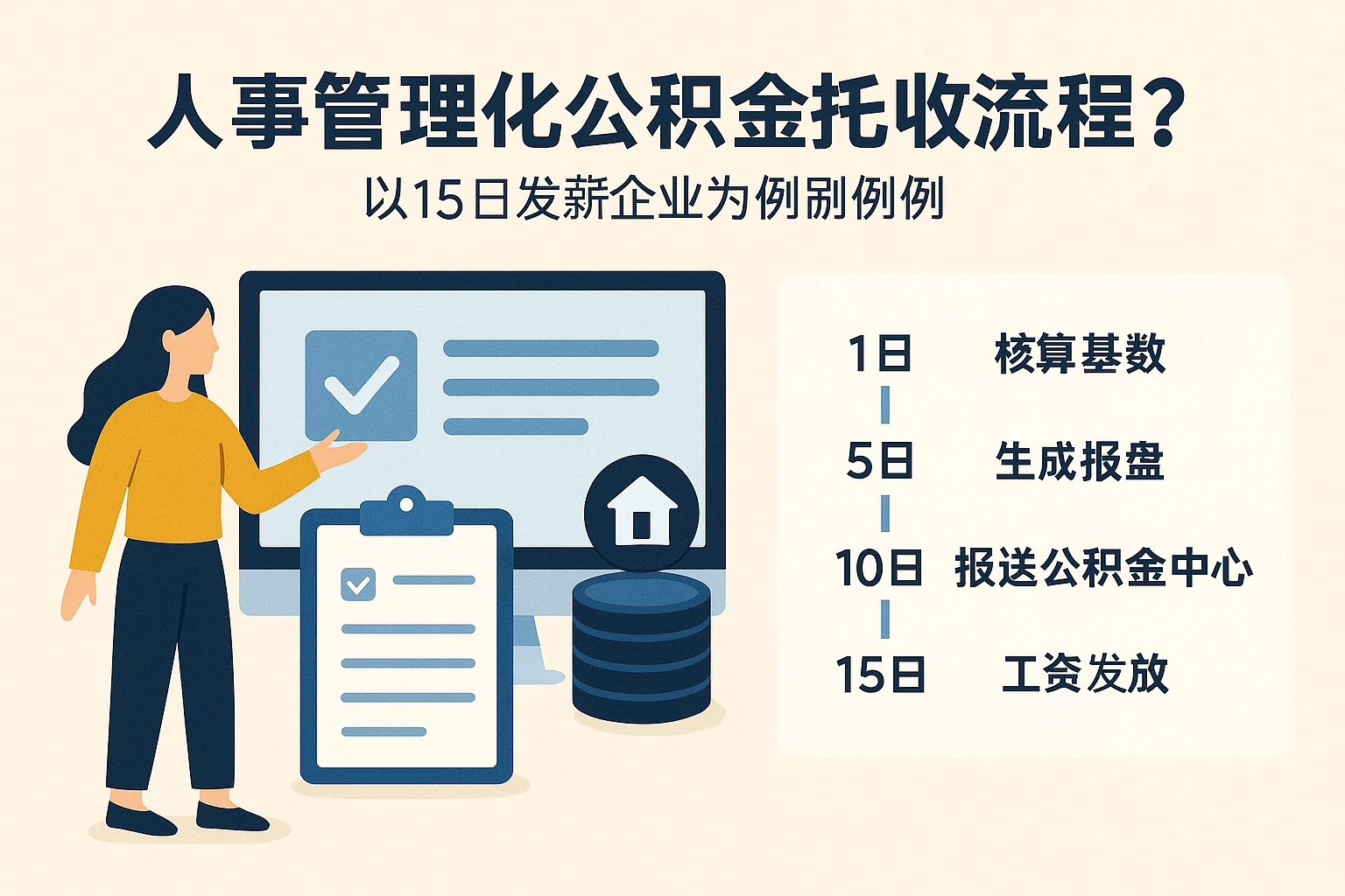 人事管理软件如何优化公积金托收流程？以15日发薪企业为例