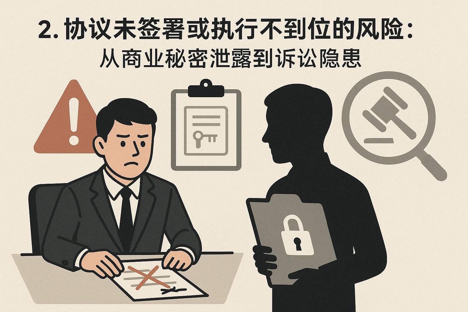 2. 协议未签署或执行不到位的风险：从商业秘密泄露到诉讼隐患
