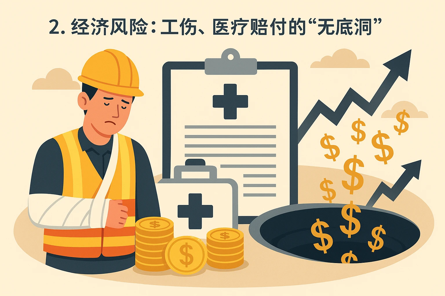 2. 经济风险：工伤、医疗赔付的“无底洞”