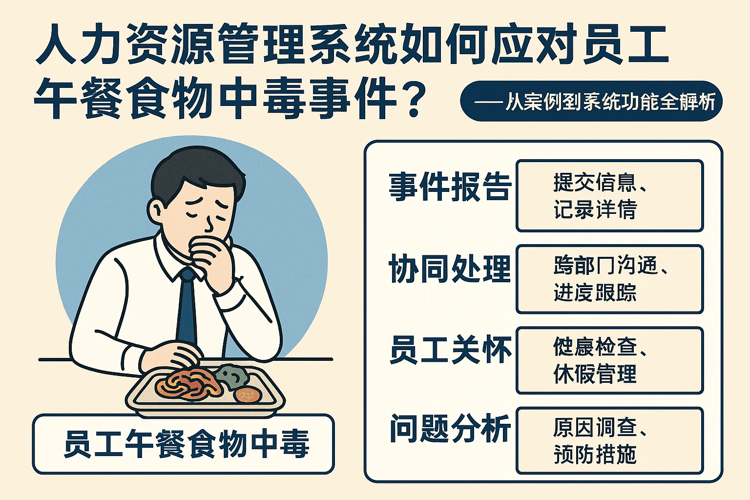 人力资源管理系统如何应对员工午餐食物中毒事件？——从案例到系统功能的全解析