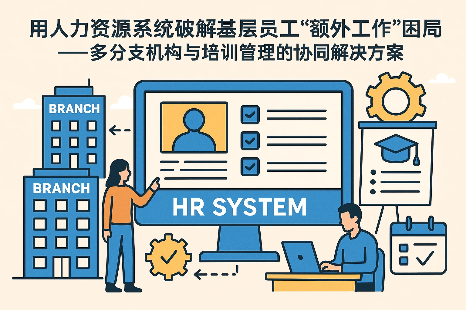 用人力资源系统破解基层员工“额外工作”困局——多分支机构与培训管理的协同解决方案