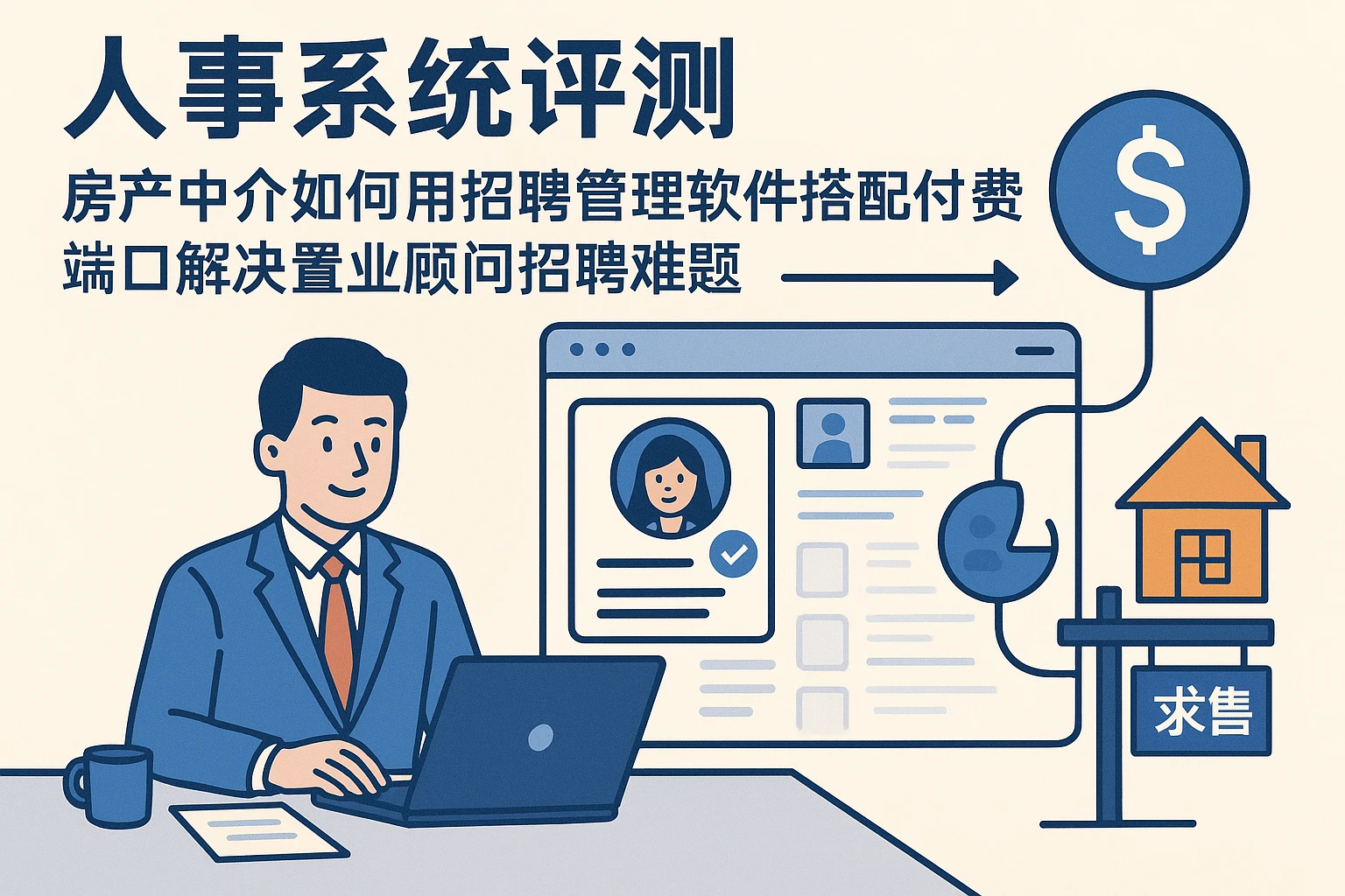 人事系统评测：房产中介如何用招聘管理软件搭配付费端口，解决置业顾问招聘难题