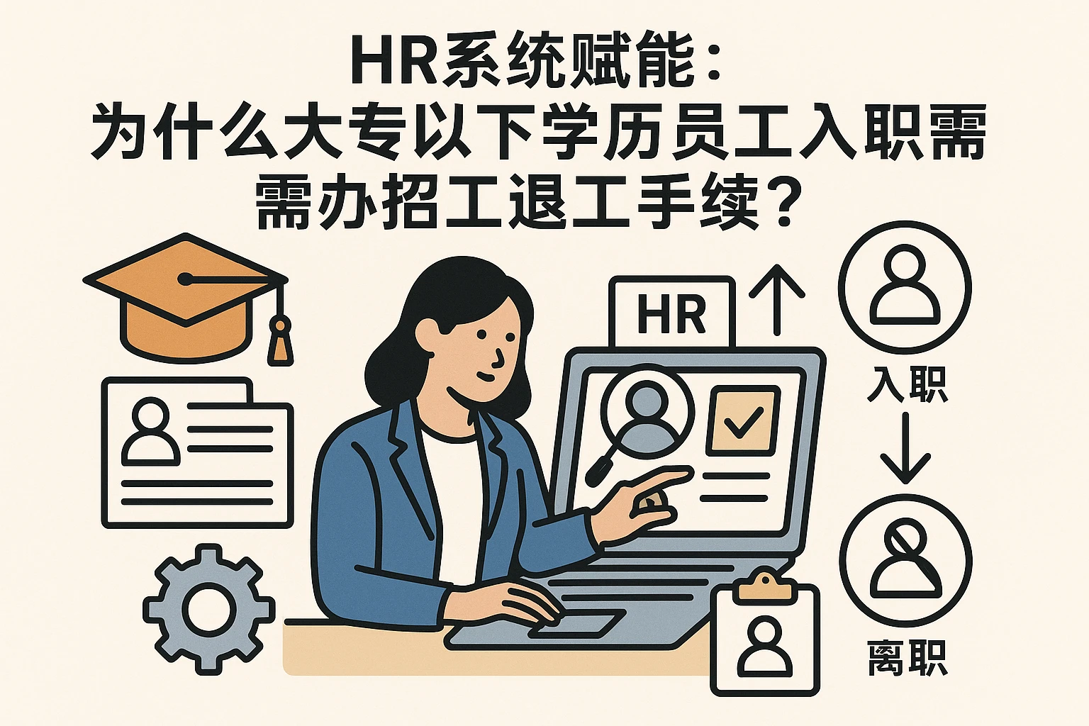 HR系统赋能：为什么大专以下学历员工入职离职需办招工退工手续？