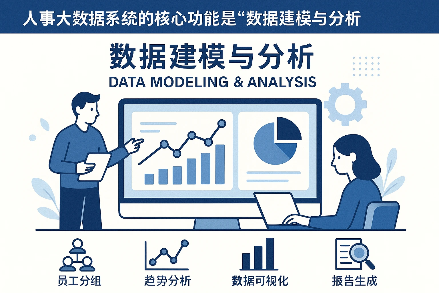 人事大数据系统的核心功能是“数据建模与分析”，比如：