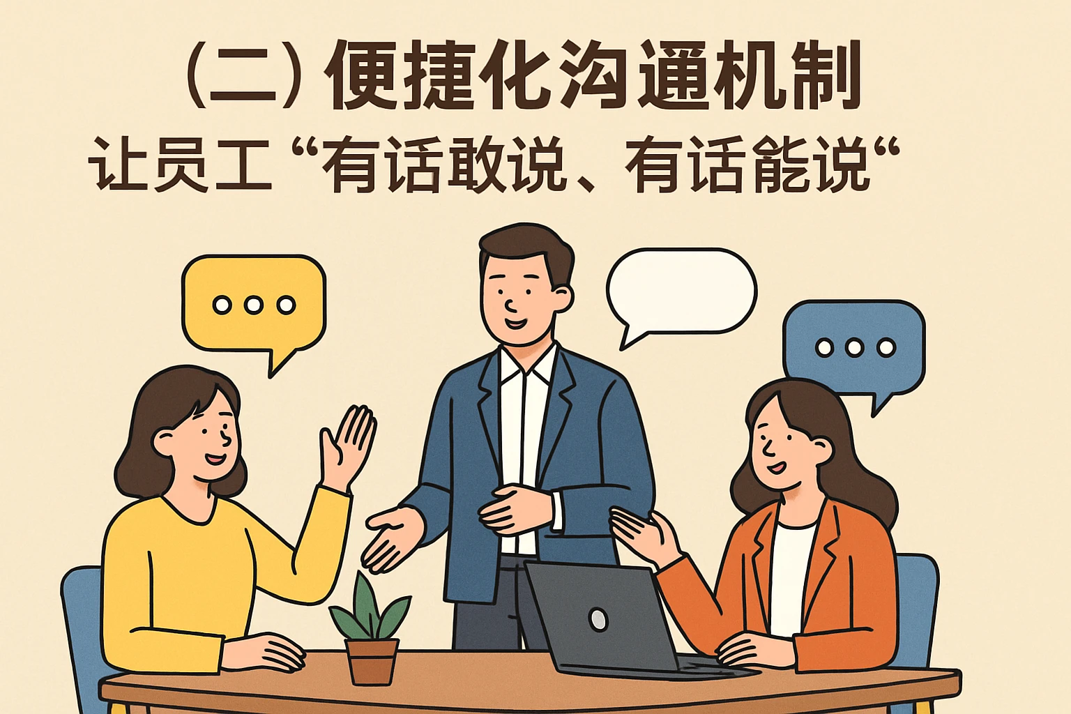 （二）便捷化沟通机制：让员工“有话敢说、有话能说”