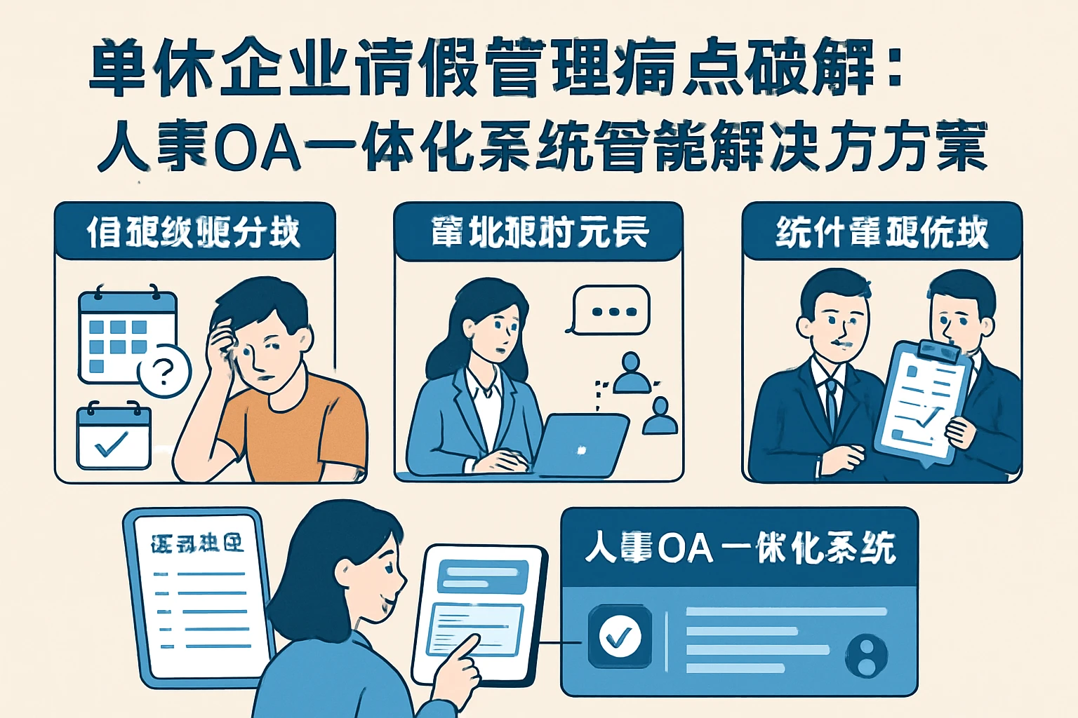 单休企业请假管理痛点破解：人事OA一体化系统的智能解决方案