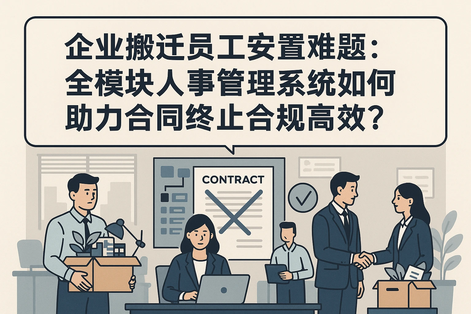 企业搬迁员工安置难题：全模块人事管理系统如何助力合同终止合规高效？