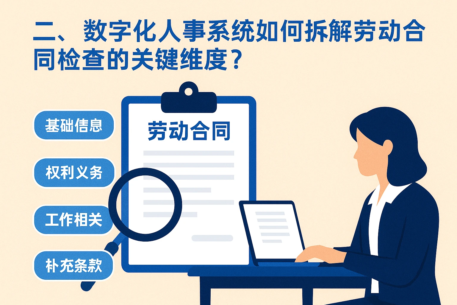 二、数字化人事系统如何拆解劳动合同检查的关键维度？