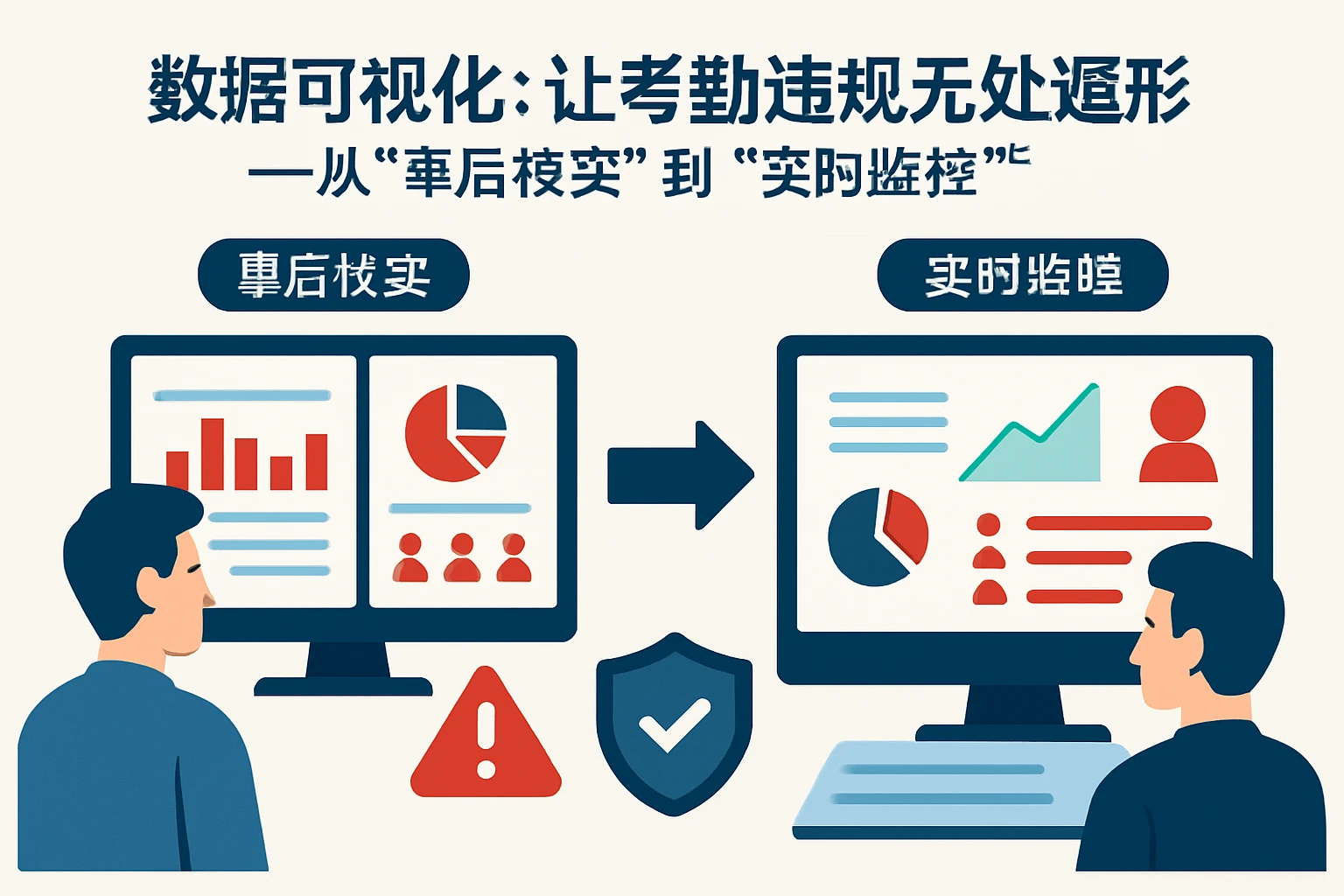 1. 数据可视化：让考勤违规无处遁形——从“事后核实”到“实时监控”