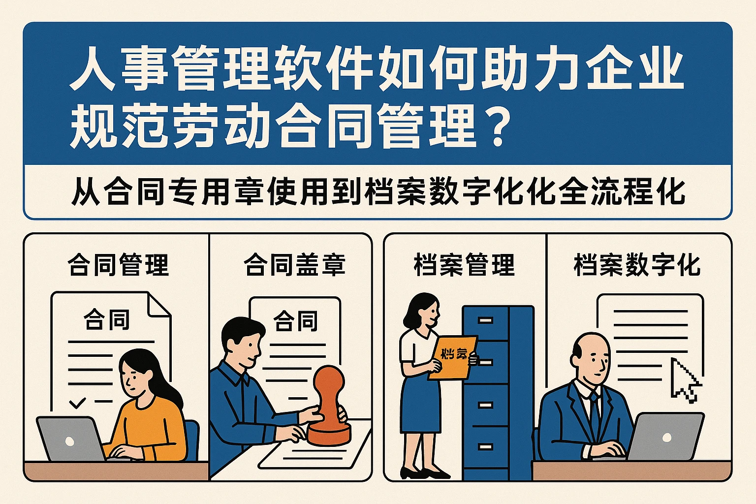 人事管理软件如何助力企业规范劳动合同管理？从合同专用章使用到档案数字化的全流程优化