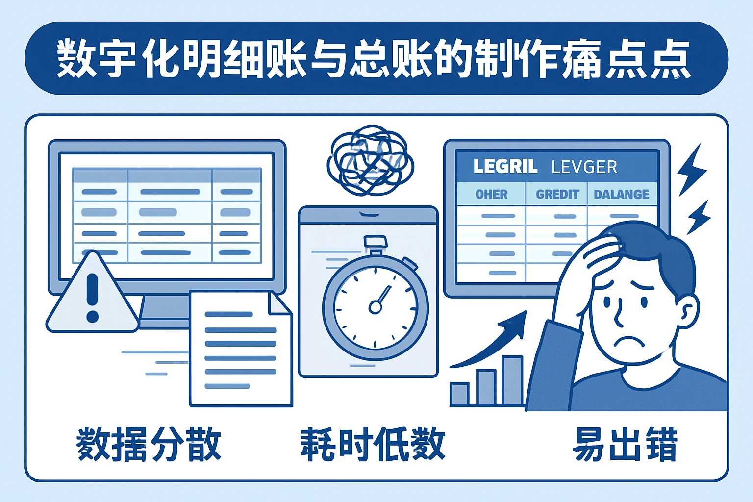 数字化明细账与总账的制作痛点