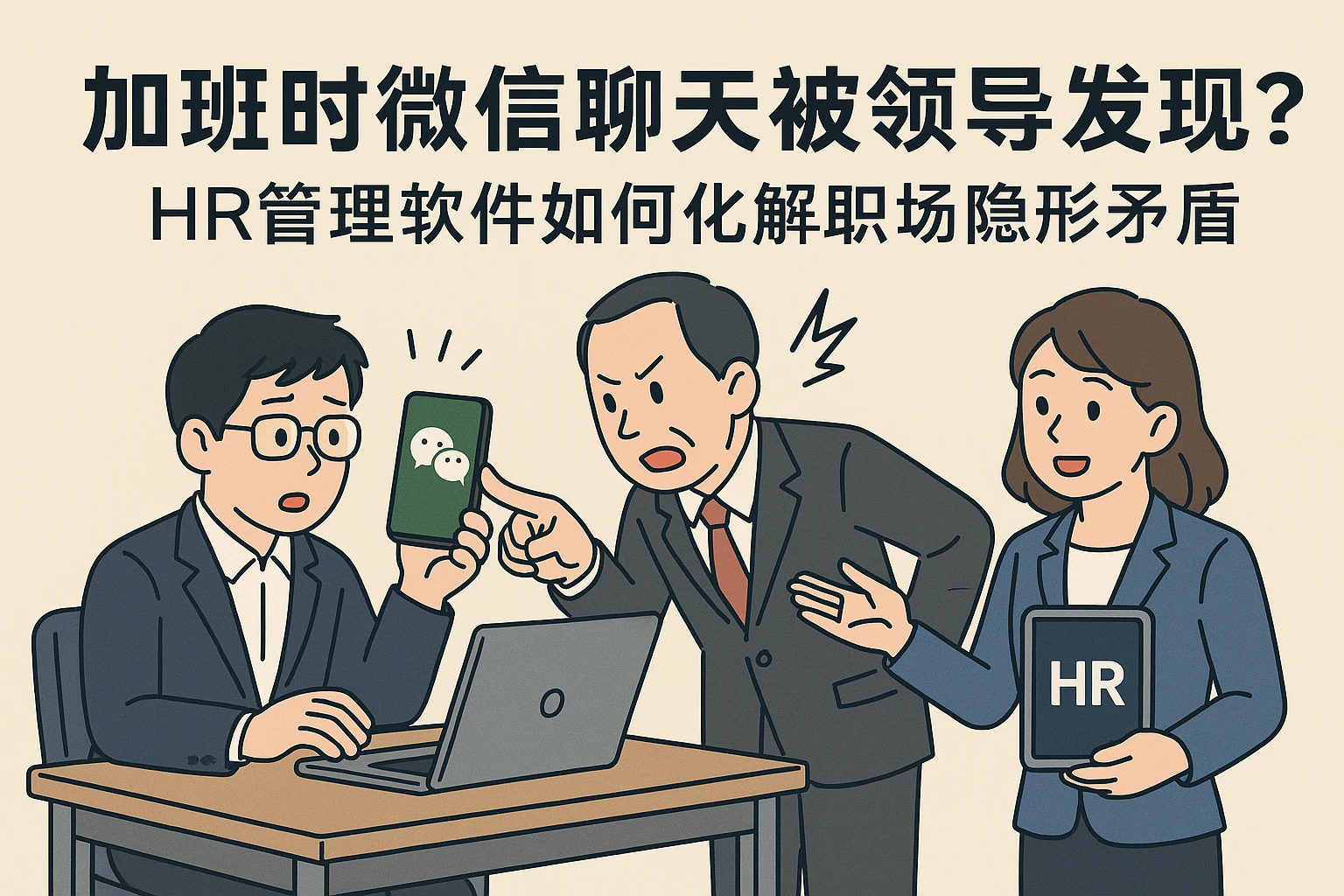 加班时微信聊天被领导发现?HR管理软件如何化解职场隐形矛盾