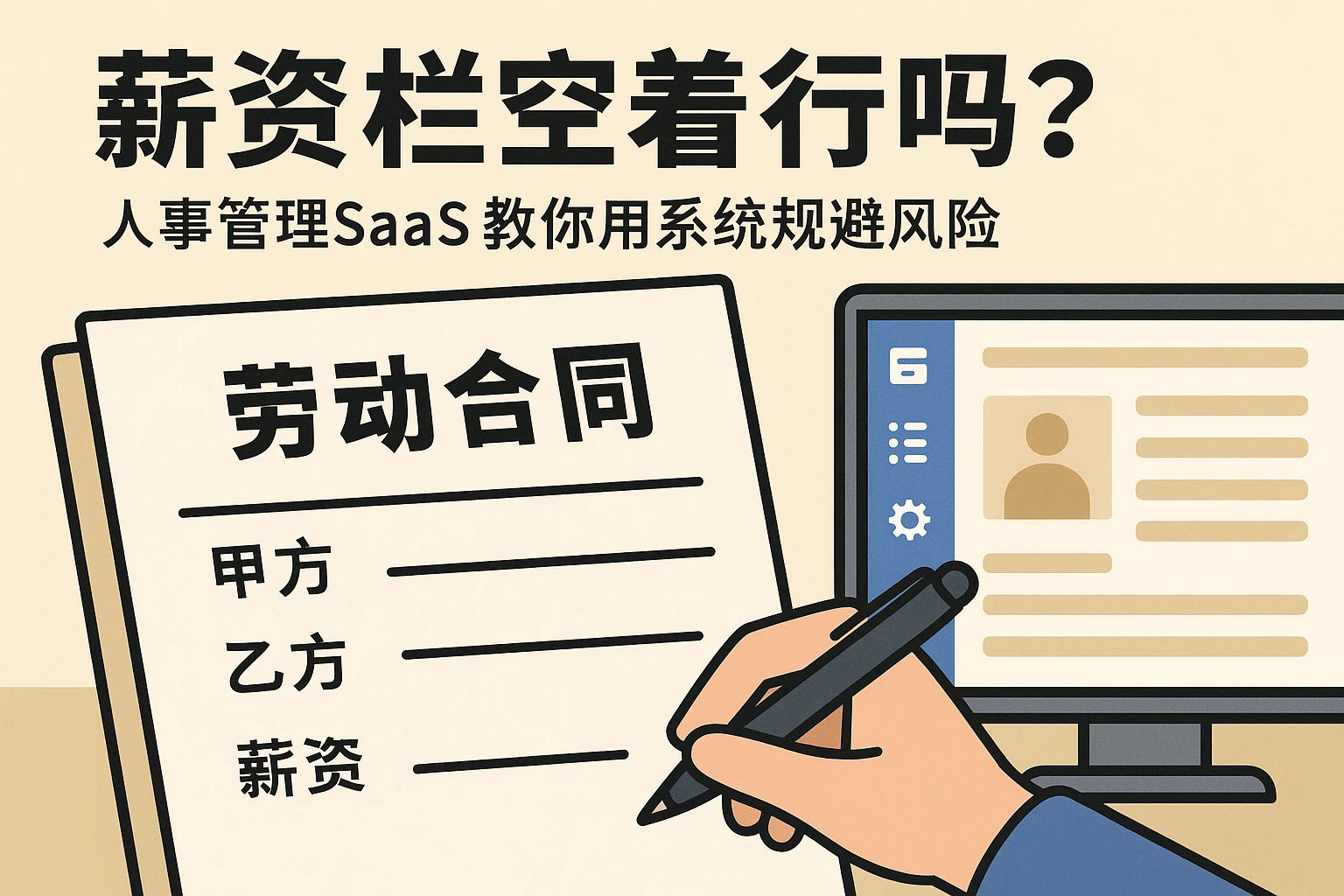 劳动合同薪资栏空着行吗？人事管理SaaS教你用系统规避风险