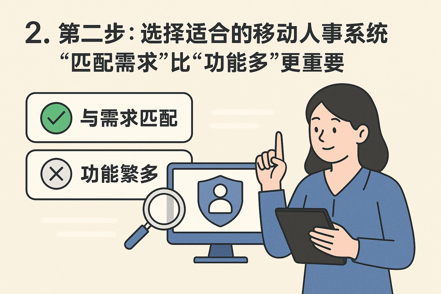 2. 第二步：选择适合的移动人事系统——“匹配需求”比“功能多”更重要