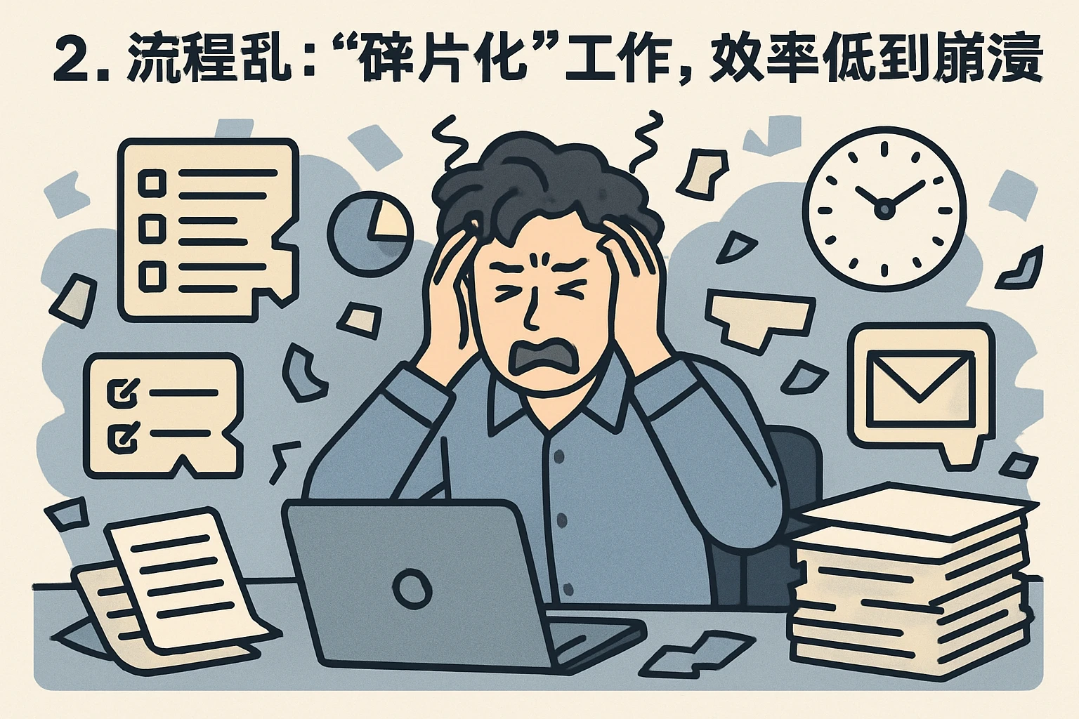 2. 流程乱：“碎片化”工作，效率低到崩溃