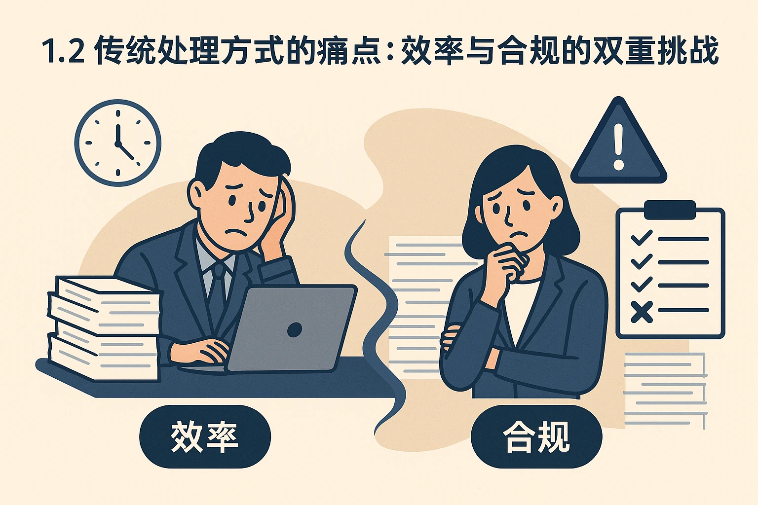 1.2 传统处理方式的痛点：效率与合规的双重挑战