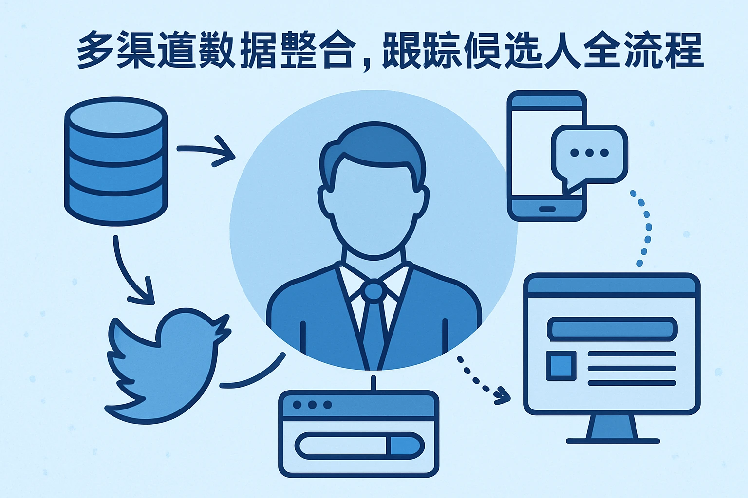 2. 多渠道数据整合，跟踪候选人全流程