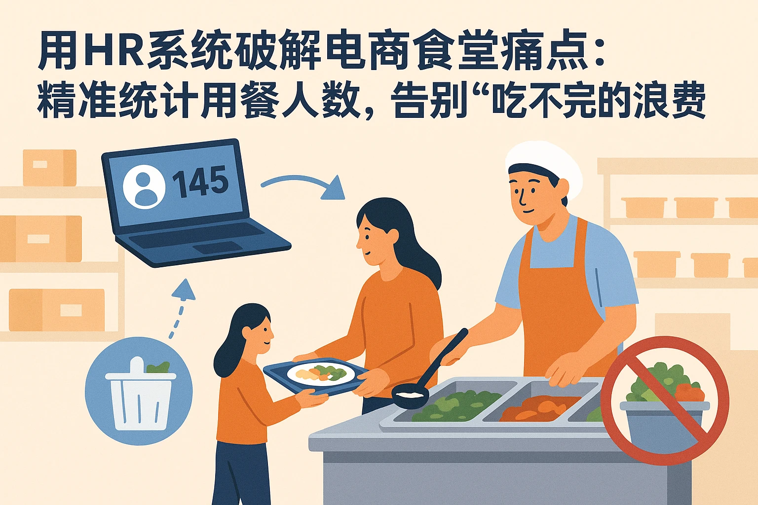 用HR系统破解电商食堂痛点:精准统计用餐人数,告别“吃不完的浪费”
