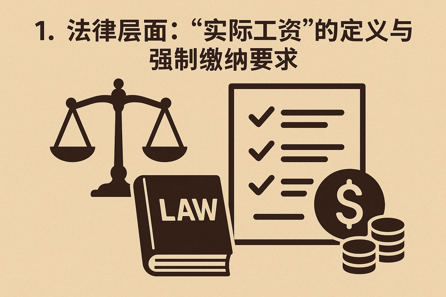 1. 法律层面：“实际工资”的定义与强制缴纳要求