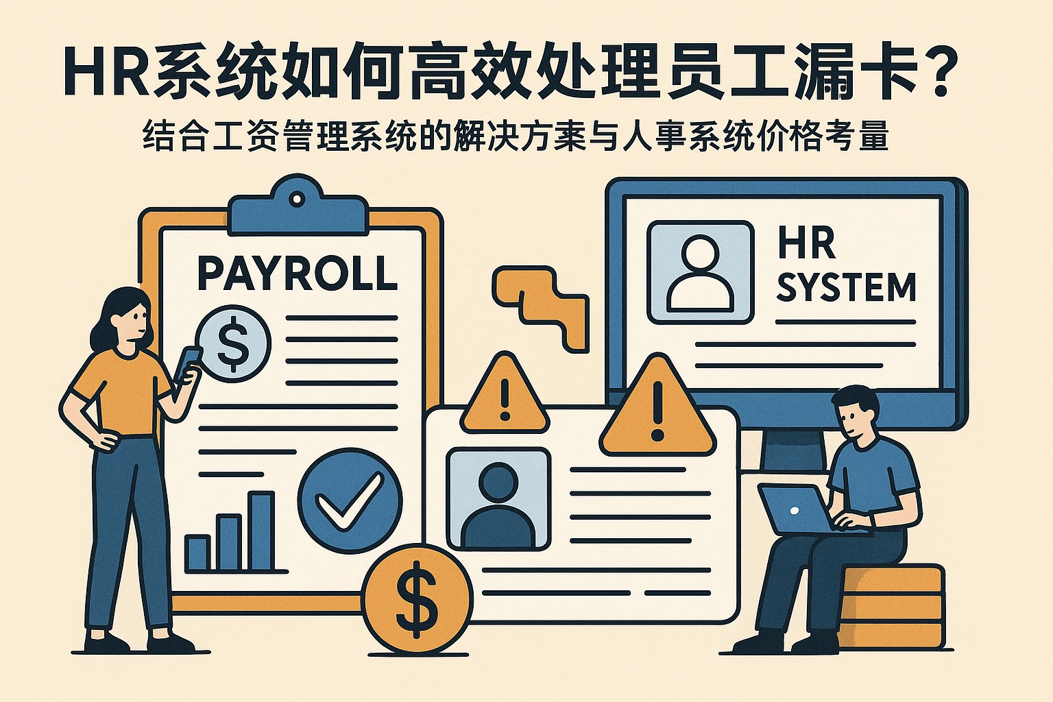 HR系统如何高效处理员工漏卡？结合工资管理系统的解决方案与人事系统价格考量