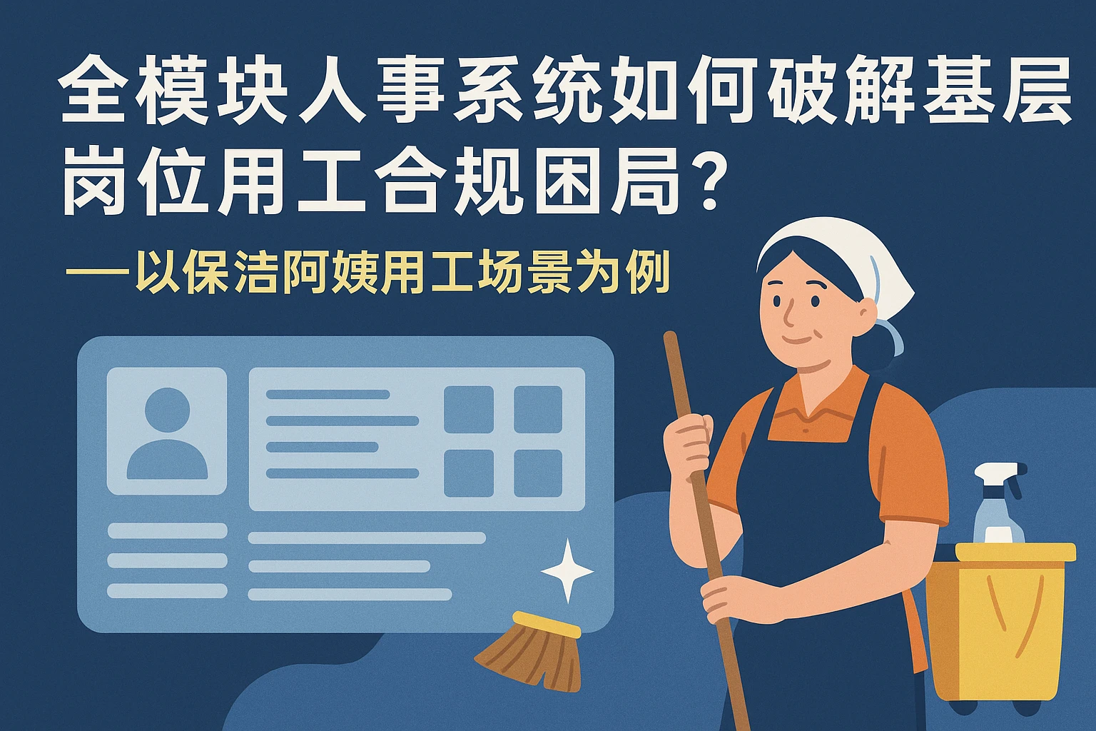 全模块人事系统如何破解基层岗位用工合规困局？——以保洁阿姨用工场景为例