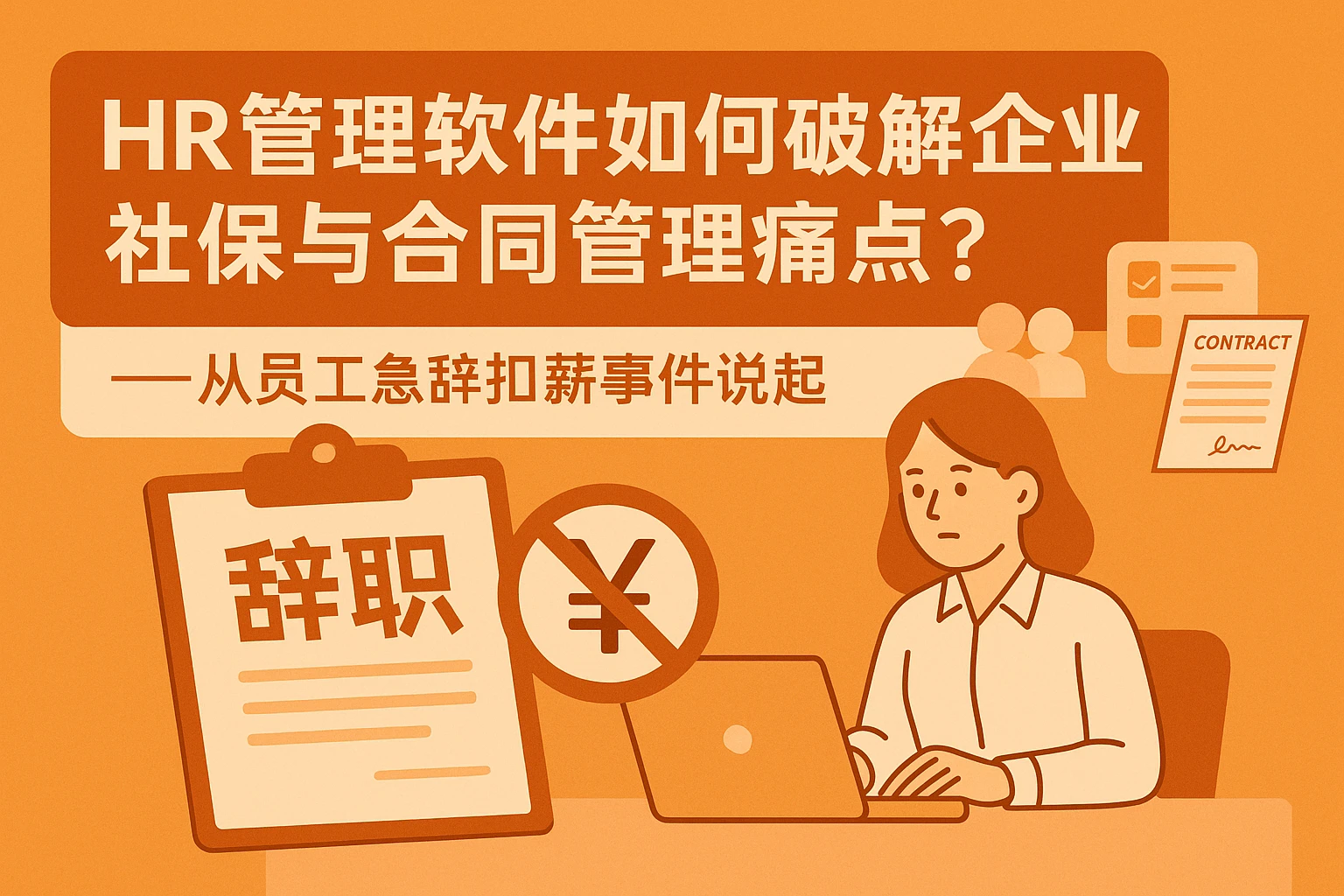 HR管理软件如何破解企业社保与合同管理痛点？——从员工急辞扣薪事件说起
