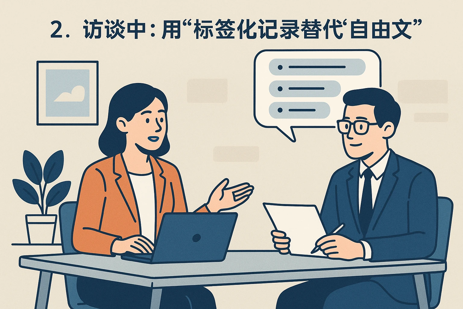 2. 访谈中：用“标签化记录”替代“自由文本”