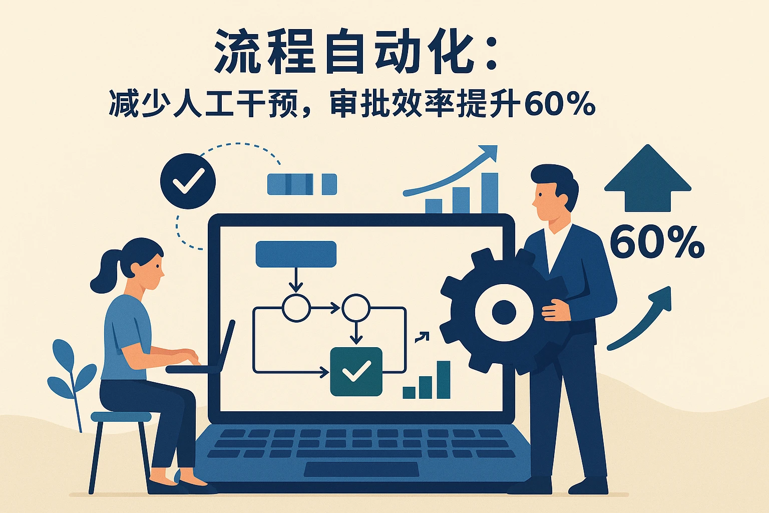 2. 流程自动化：减少人工干预，审批效率提升60%