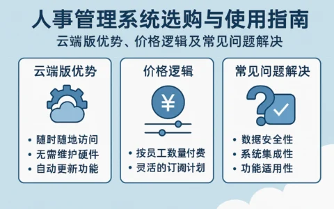人事管理系统选购与使用指南：云端版优势、价格逻辑及常见问题解决