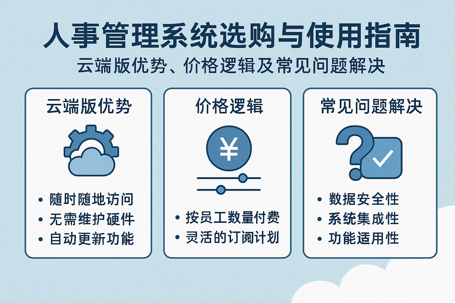 人事管理系统选购与使用指南：云端版优势、价格逻辑及常见问题解决