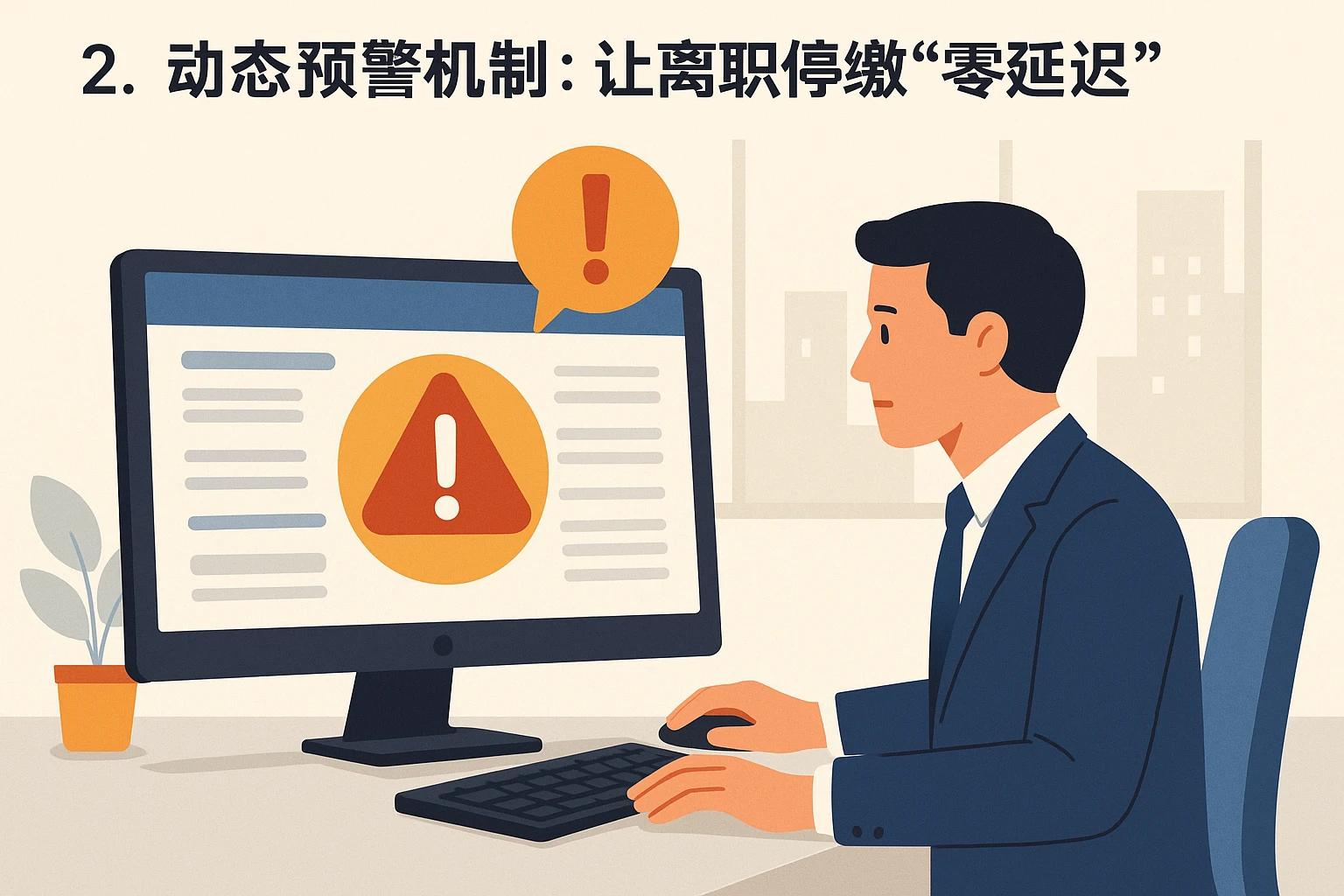 2. 动态预警机制：让离职停缴“零延迟”