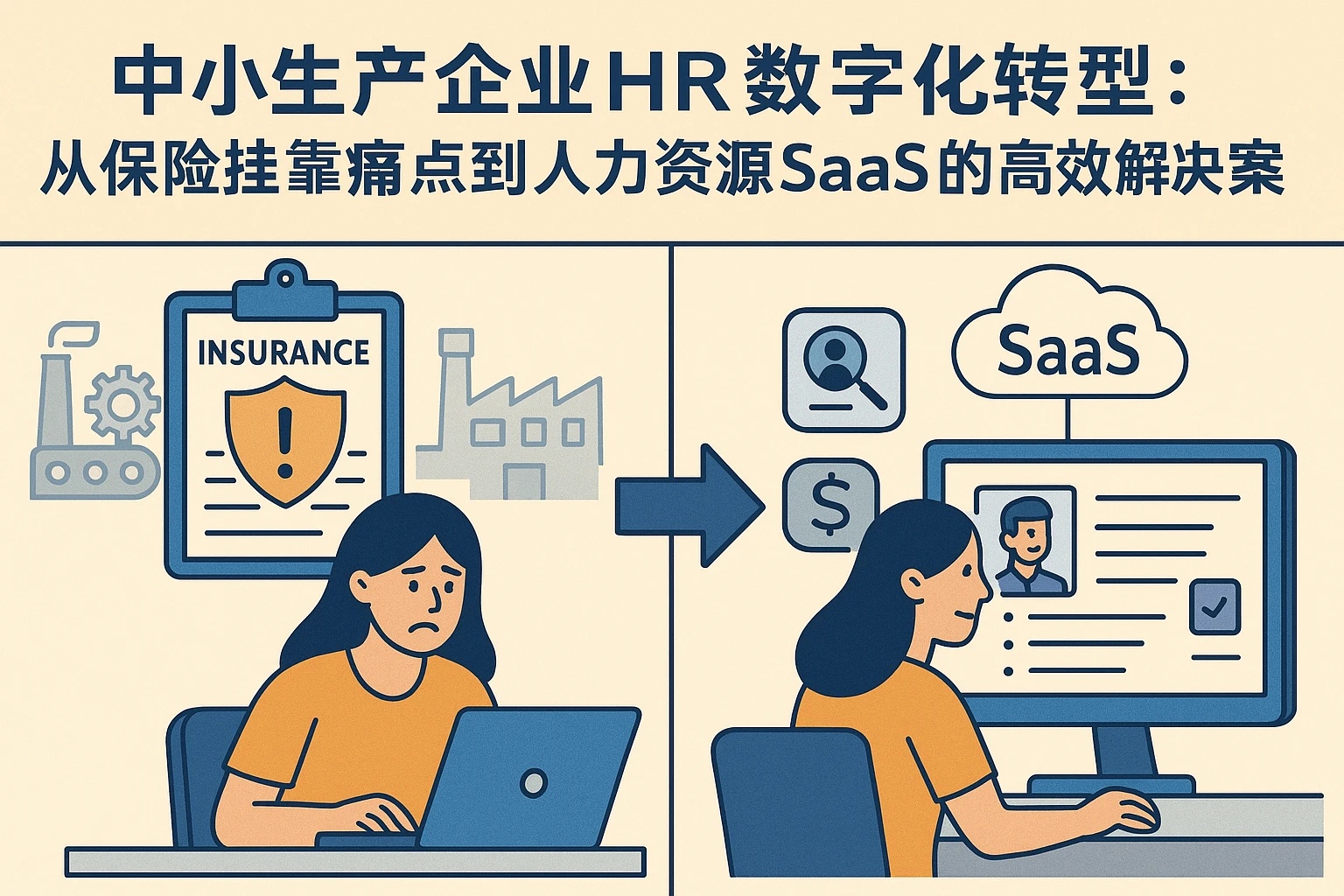 中小生产企业HR数字化转型：从保险挂靠痛点到人力资源SaaS的高效解决方案