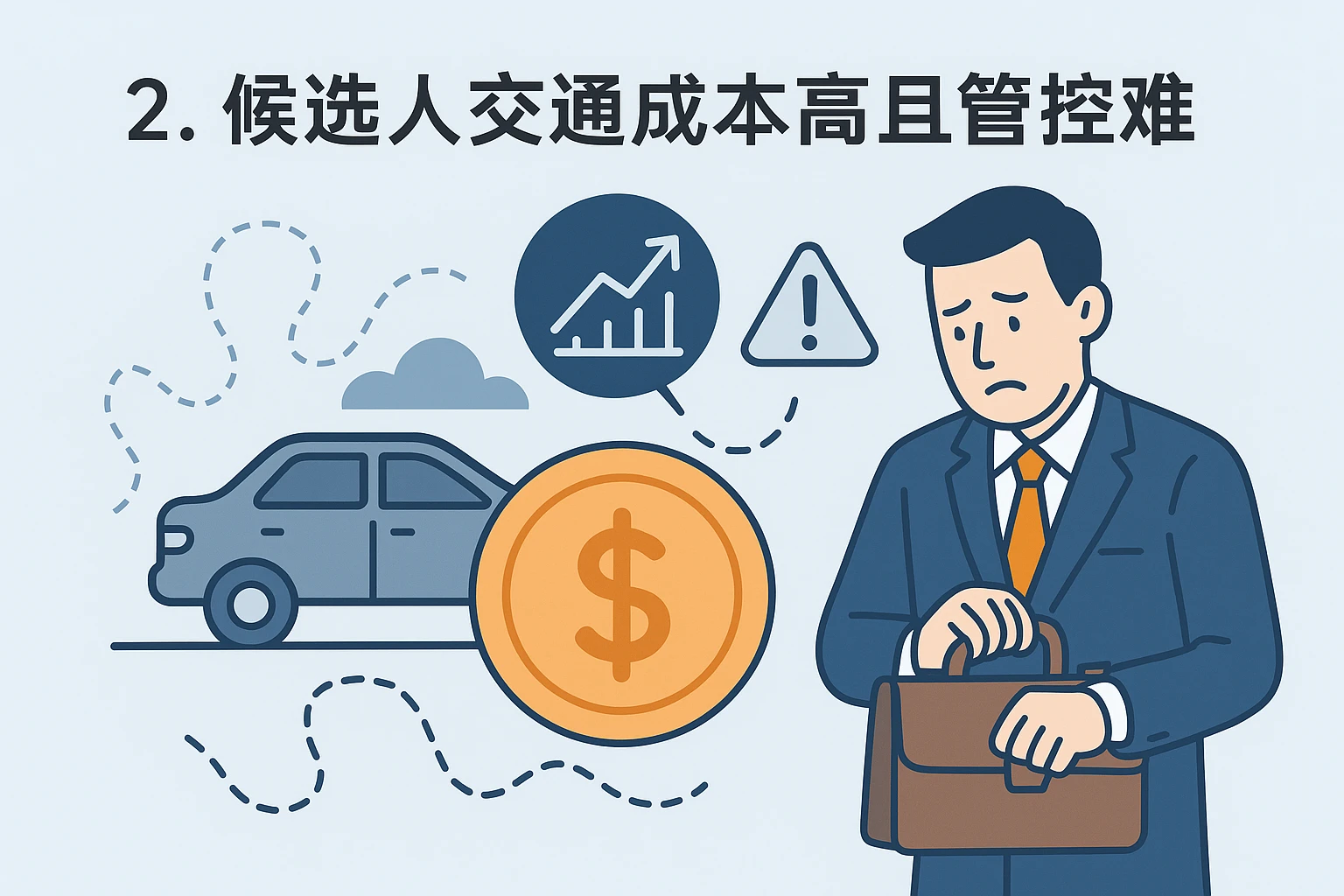 2. 候选人交通成本高且管控难