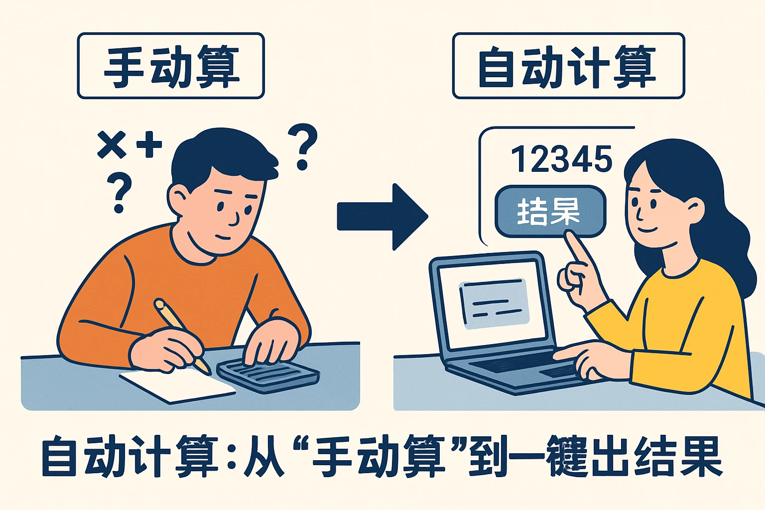 2. 自动计算：从“手动算”到“一键出结果”