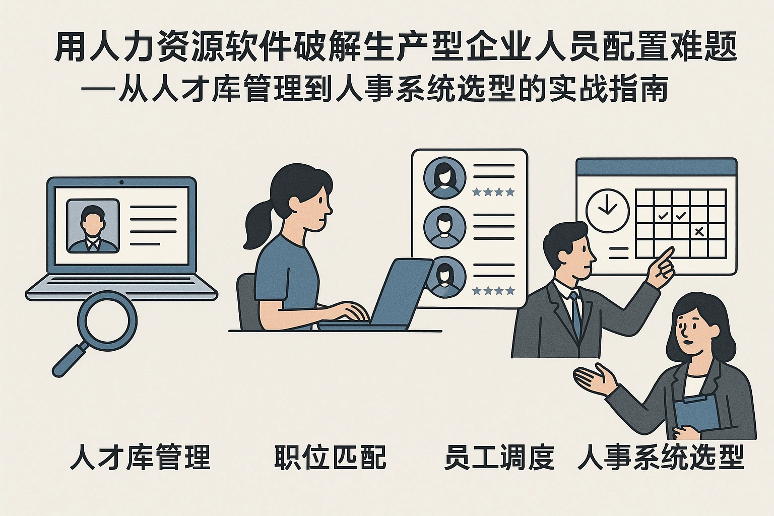 用人力资源软件破解生产型企业人员配置难题——从人才库管理到人事系统选型的实战指南