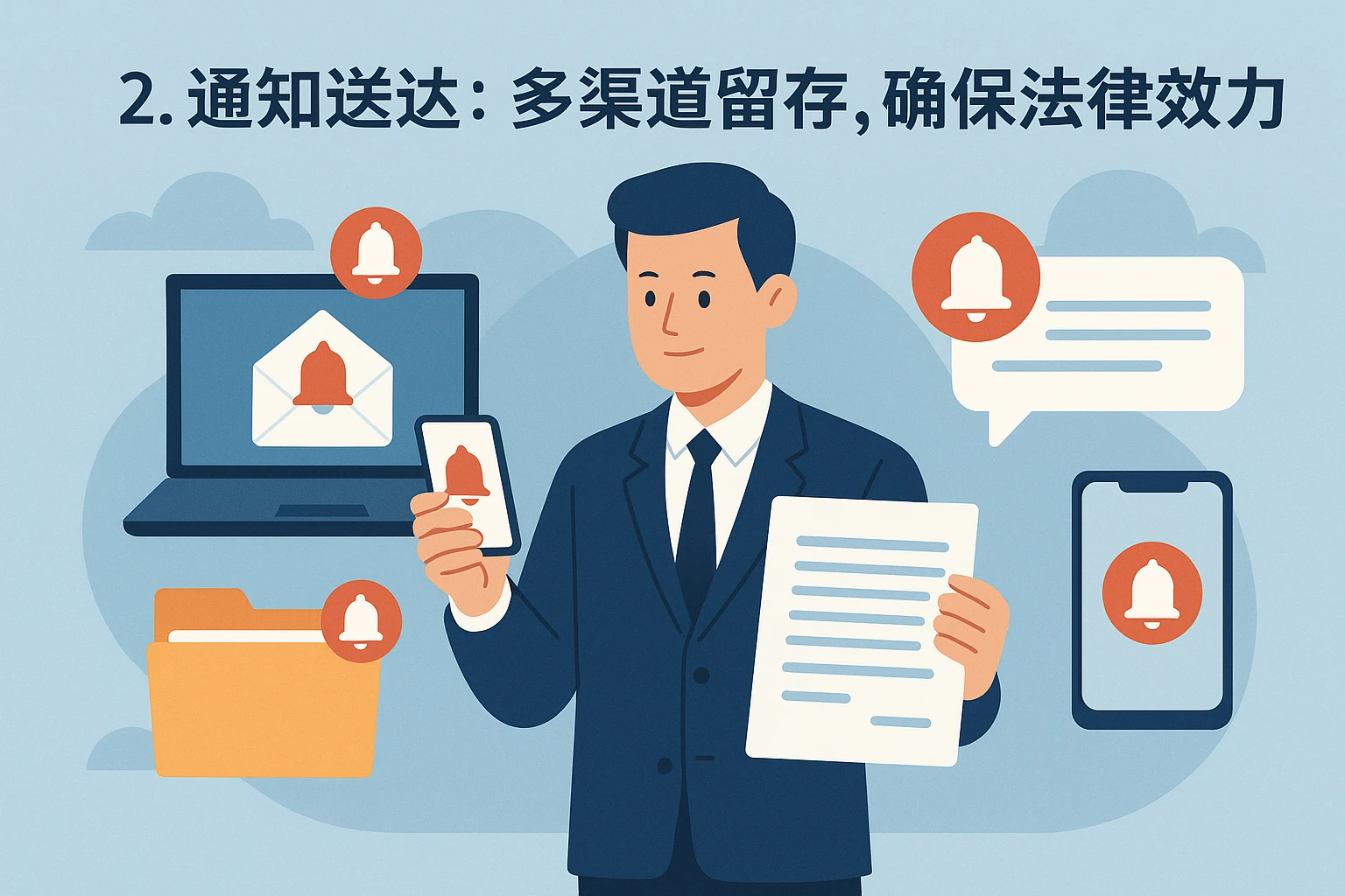 2. 通知送达：多渠道留存，确保法律效力