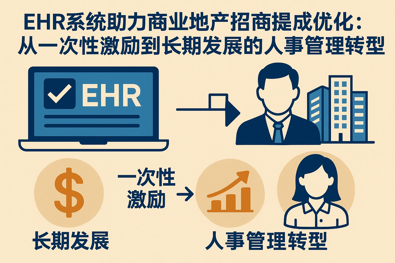 EHR系统助力商业地产招商提成优化：从一次性激励到长期发展的人事管理转型