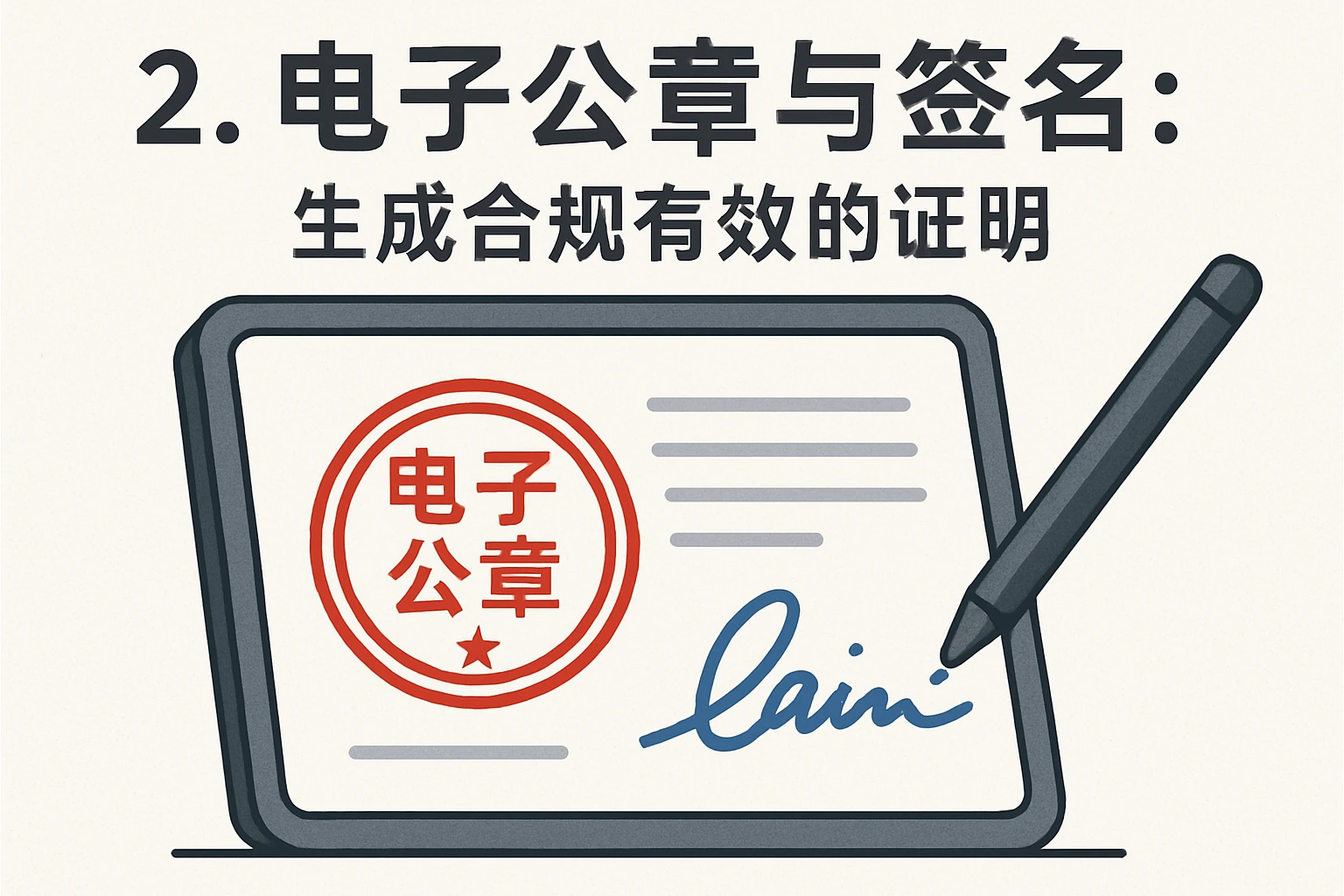 2. 电子公章与签名：生成合规有效的证明