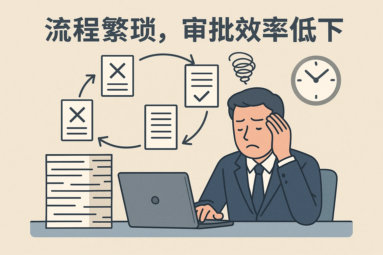 2. 流程繁琐，审批效率低下