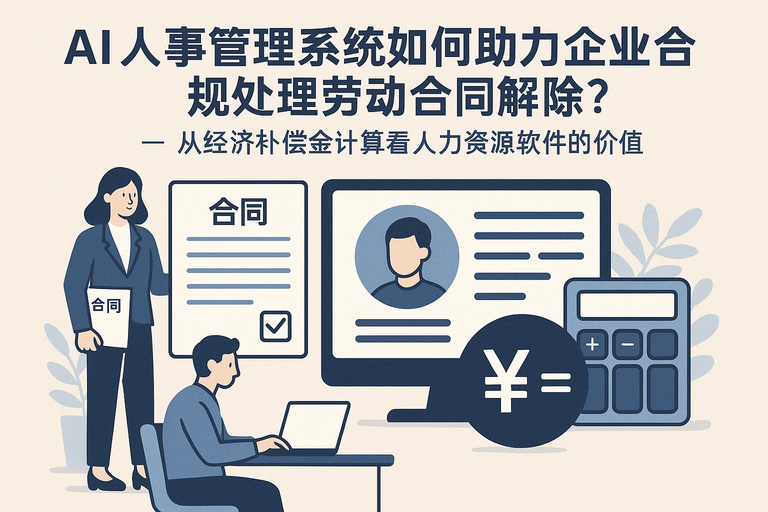 AI人事管理系统如何助力企业合规处理劳动合同解除？——从经济补偿金计算看人力资源软件的价值