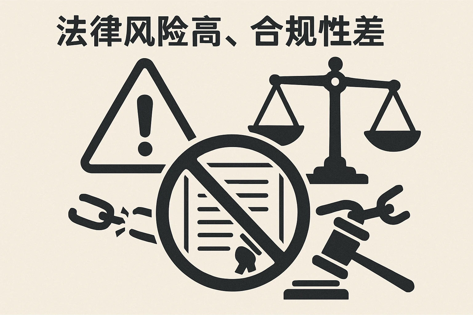 2. 法律风险高，合规性差
