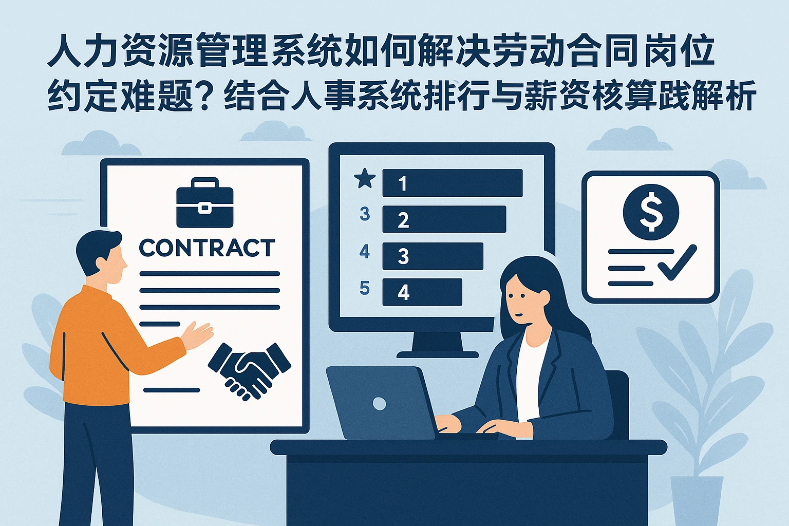 人力资源管理系统如何解决劳动合同岗位约定难题？结合人事系统排行榜与薪资核算实践解析