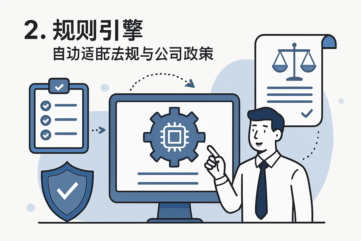 2. 规则引擎：自动适配法规与公司政策