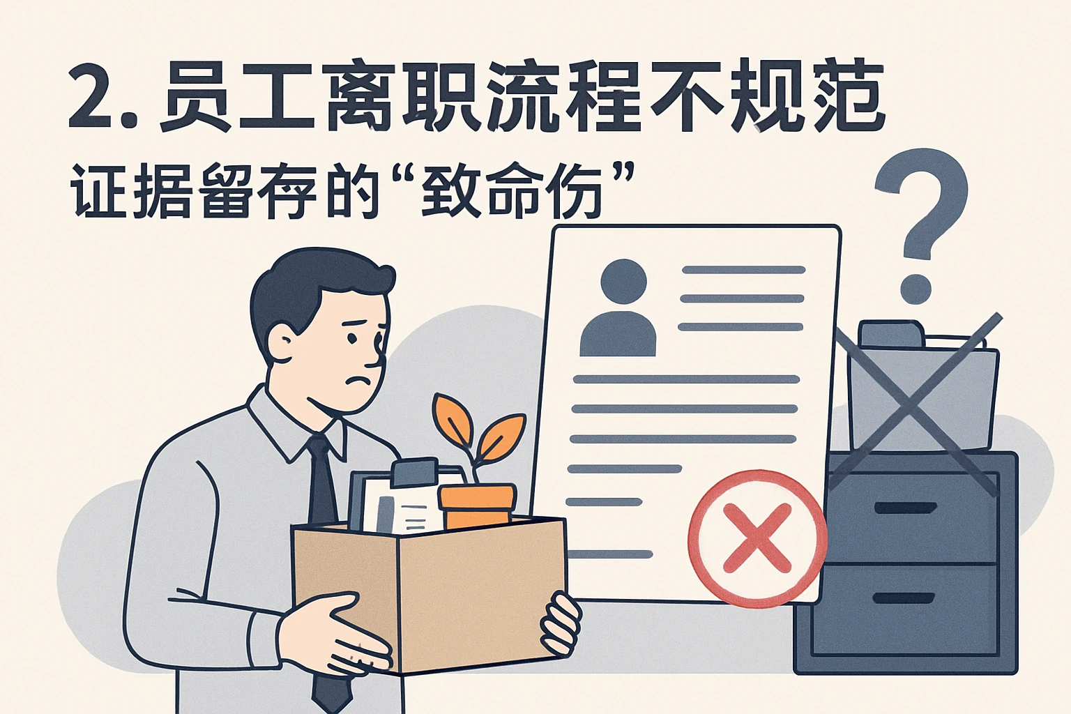 2. 员工离职流程不规范：证据留存的“致命伤”