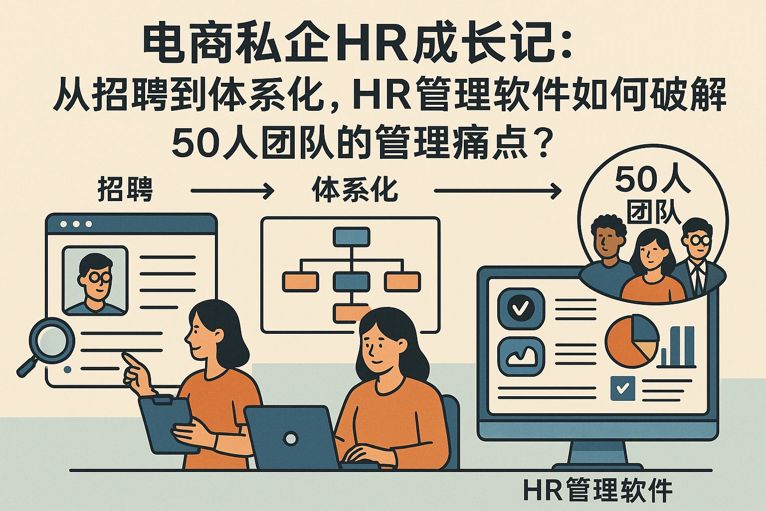 电商私企HR成长记：从招聘到体系化，HR管理软件如何破解50人团队的管理痛点？